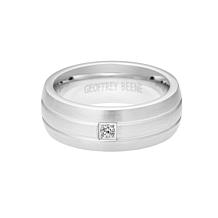 Geoffrey Beene Men's Stainless Steel CZ Polished Ring