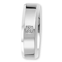 Geoffrey Beene Men's Stainless Steel CZ Solitaire Band Ring