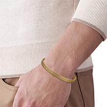 Geoffrey Beene Men's Stainless Steel Italian Mesh Link Bracelet