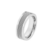 Geoffrey Beene Men's Stainless Steel Mesh Band Ring