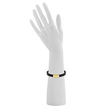 Geoffrey Beene Stainless Steel Pebbled Leather 8" Bracelet