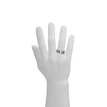 Geoffrey Beene Stainless Steel Polished Edge Mesh Stack Ring