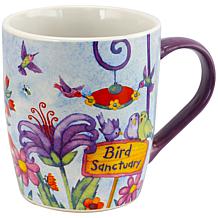 Gibson Birdhouse Floral 18 oz. Cup 4-pack of Assorted Designs