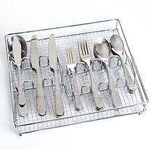 Gibson Hammered 46-Piece Flatware Set with Wire Caddy
