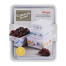 Gibson Home 8-Piece Anaya Rectangular Nesting Food Storage Set