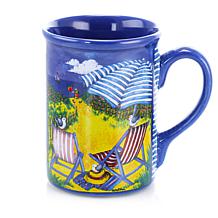 Gibson Home Beachcomber 4pc 16oz Stoneware Mug Set in Assorted Designs