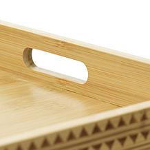 Gibson Home Sadler 15" Wood Serving Tray with Built-in Handles