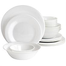 Gibson Ultra 36-Pc Tempered Opal Glass Combo Dinnerware Set in White