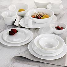 Gibson Ultra 36-Pc Tempered Opal Glass Combo Dinnerware Set in White