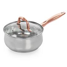 GibsonHome Bransonville 8Pc Stainless Steel Cookware Set Chrome&Bronze