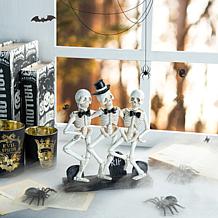 Glitzhome 10.50'' Halloween Polyresin Dancing Skeleton Table Decor