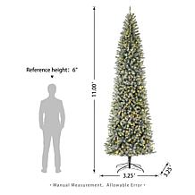 Glitzhome 11 Ft. Preloaded LED Pencil Fir Artificial Christmas Tree