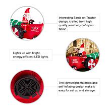 Glitzhome 11' Lighted Inflatable Santa on Tractor