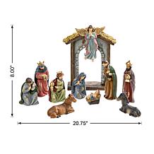 Glitzhome 11-pc MultiColored Resin Nativity Figurine Set