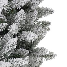 Glitzhome 11' Preloaded with LED Flocked Fir Artificial Christmas T...