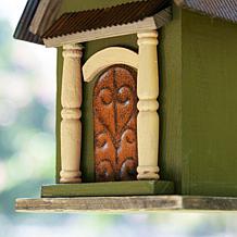 Glitzhome 11.25" Vintage Green Solid Wood Birdhouse