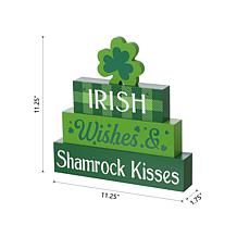 Glitzhome 11.5" Lighted St. Patrick's Wooden Block Table Sign
