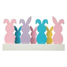 Glitzhome 11.75in L Easter Wooden Bunny Family Table Decor