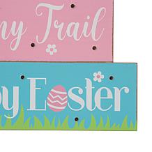 Glitzhome 12" Easter LED Lighted Wooden/Metal Word Sign with 14 Bulbs