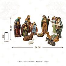 Glitzhome 12-pc Oversized Resin Nativity Figurine Set