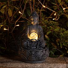 Glitzhome 12" Zen-Style Polyresin Table Fountain with LED Light