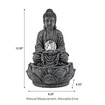 Glitzhome 12" Zen-Style Polyresin Table Fountain with LED Light