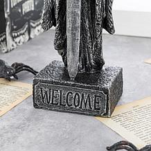 Glitzhome 12"H Halloween Lighted Resin Grim Reaper Table Decor w/Timer