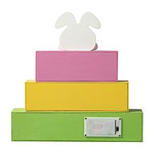 Glitzhome 12in L Easter LED Lighted Wooden Bunny Block Word Sign