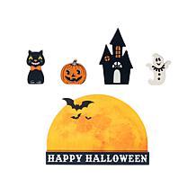 Glitzhome 12"L HAPPY HALLLOWEEN Wooden Table Block Set of 5