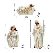 Glitzhome 12pcs Ivory Resin Nativity Figurine Set