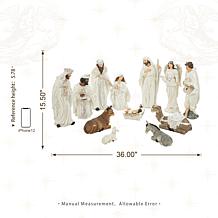 Glitzhome 12pcs Oversized Ivory Resin Nativity Figurine Set