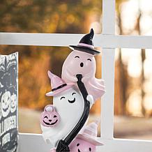 Glitzhome 13''H Pink Halloween Polyresin Stacked Ghost Table Decor