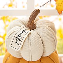 Glitzhome 13in. H Fall Stacked Fabric Pumpkin