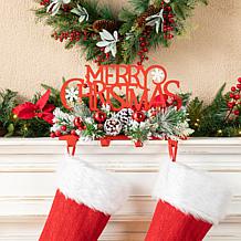 Glitzhome 14.5'' Metal Merry Christmas Stocking Holder