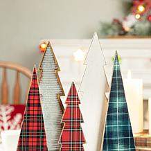 Glitzhome 14in. H Wooden Christmas Tree Table Decor