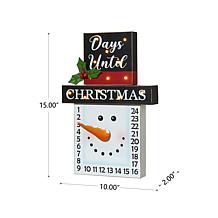 Glitzhome 15" Lighted Wooden Christmas Snowman Countdown