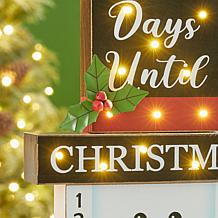 Glitzhome 15" Lighted Wooden Christmas Snowman Countdown