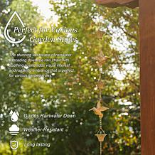 Glitzhome 15-Piece Faux Copper Bird & Cup Rain Chain with Gutter Clip
