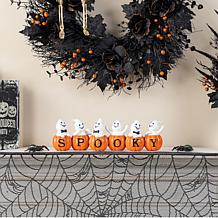 Glitzhome 15.5''L Halloween SPOOKY Ghost Pumpkin Table Decor