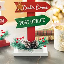 Glitzhome 16.5in. H Set of 2 Christmas Wooden Sign Table Decor