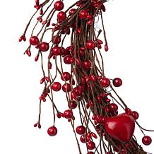 Glitzhome 17in H Valentine's Berry Heart Wreath