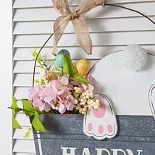 Glitzhome 18in H Easter Wooden Bunny Eggs Wall Décor