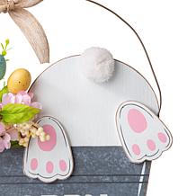 Glitzhome 18in H Easter Wooden Bunny Eggs Wall Décor