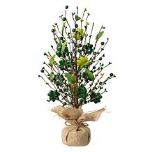 Glitzhome 18in H St Patrick's Shamrock and Berry Table Tree