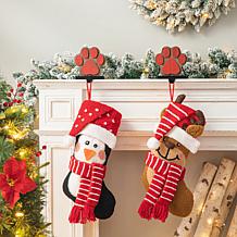 Glitzhome 19" 3-D Reindeer Hooked Stocking
