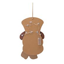 Glitzhome 19in H Lighted 3D Wooden Metal Snowman Wall Decor