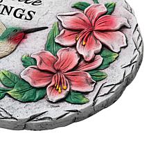 Glitzhome 2-pc Cement Hummingbird and Flower Stepping Stones