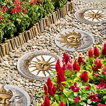 Glitzhome 2-pc. Cement Sun and Moon Stepping Stones