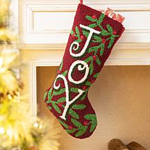 Glitzhome 20" Joy Hooked Stocking