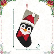 Glitzhome 20" Penguin Hooked Stocking